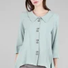 Cheap Evie Lou Brussels Crepe Twinbutton Jacket, Seaglass