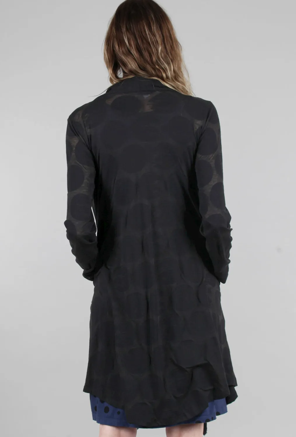 Sale Evie Lou Burnout Dot Long Cardie, Black
