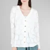Store Evie Lou Burnout Dot Short Cardie, White
