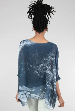 Cheap Evie Lou Capri Poncho Top, Silver Alloy