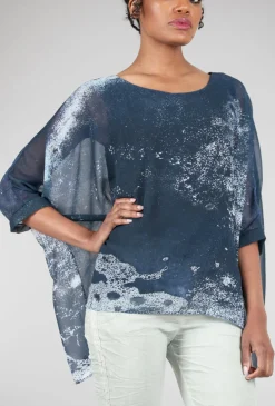 Cheap Evie Lou Capri Poncho Top, Silver Alloy