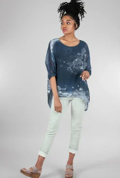 Cheap Evie Lou Capri Poncho Top, Silver Alloy