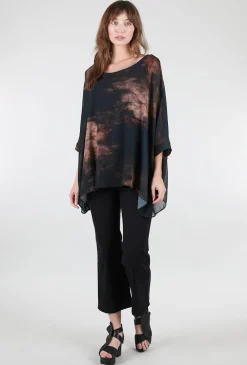 Sale Evie Lou Capri Poncho Top, Velvet/Earth