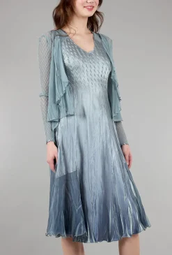 Fashion Evie Lou Carolyn Dress/Jacket Combo, Ocean Blue Ombre