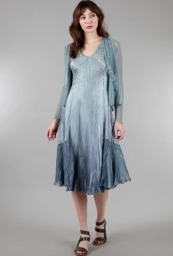 Fashion Evie Lou Carolyn Dress/Jacket Combo, Ocean Blue Ombre
