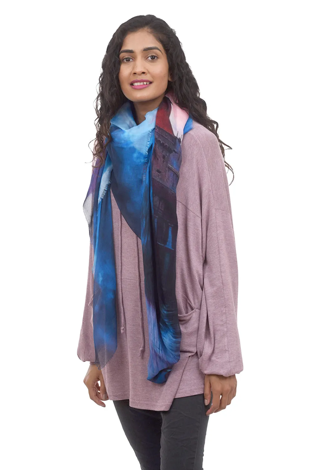 Discount Evie Lou Castle Artisan Scarf, Tahitian Blue