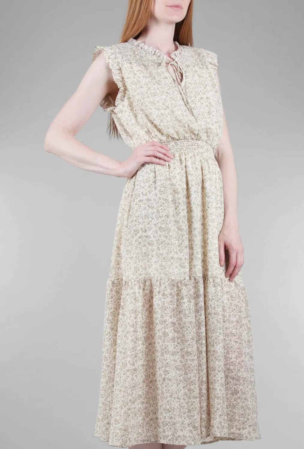 Sale Evie Lou Celeste Midi Dress, Ivory/Sage