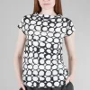 Hot Evie Lou Circle Grid Top, Ivory/Black