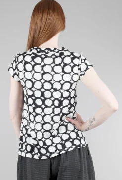 Hot Evie Lou Circle Grid Top, Ivory/Black