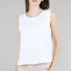 Fashion Evie Lou Classic Linen Shell, White