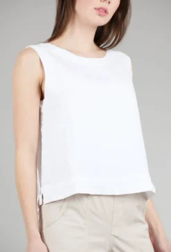 Fashion Evie Lou Classic Linen Shell, White