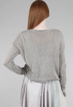 Best Sale Evie Lou Coc Loose-Knit Pullover, Original Gray
