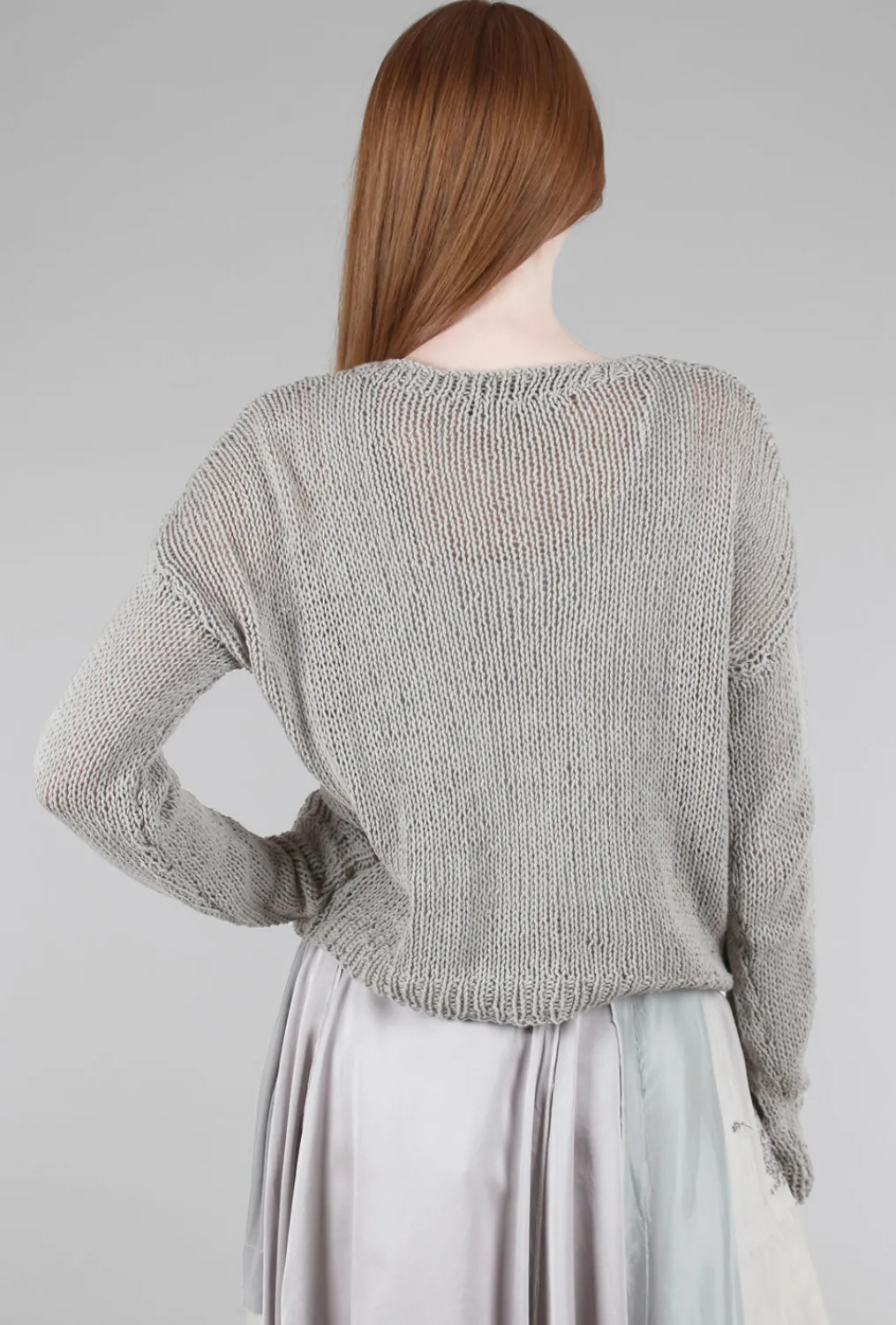 Best Sale Evie Lou Coc Loose-Knit Pullover, Original Gray