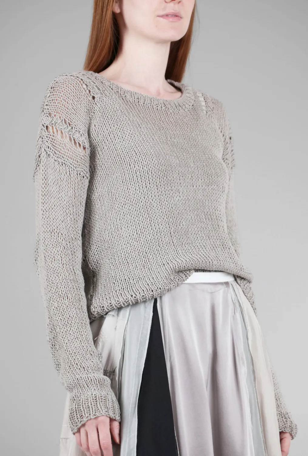 Best Sale Evie Lou Coc Loose-Knit Pullover, Original Gray