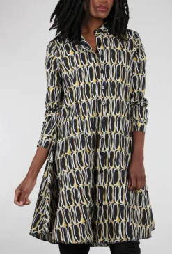 Shop Evie Lou Collins Dress, Black/Olive Oil