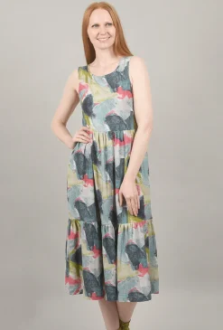 Best Evie Lou Color Patch Tiered Dress, Blue Multi