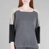 Cheap Evie Lou Colorblock Cupro Top, Charcoal