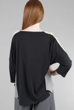 Cheap Evie Lou Colorblock Cupro Top, Charcoal