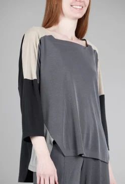 Cheap Evie Lou Colorblock Cupro Top, Charcoal