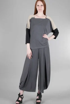Cheap Evie Lou Colorblock Cupro Top, Charcoal