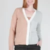 Sale Evie Lou Colorblock Pocket Cardie, Gray/Truffle