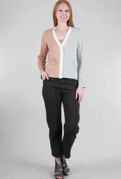 Sale Evie Lou Colorblock Pocket Cardie, Gray/Truffle