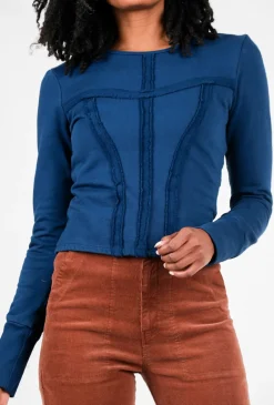 Shop Evie Lou Confess Top, Deep Blue