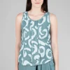 Shop Evie Lou Cori Linen Print Tank, Salvia