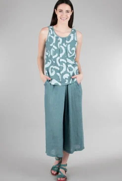 Shop Evie Lou Cori Linen Print Tank, Salvia