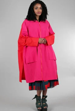 Hot Evie Lou Cotel Coat, Rosso/Fuchsia