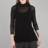 Sale Evie Lou Cotton Mesh Tneck, Black