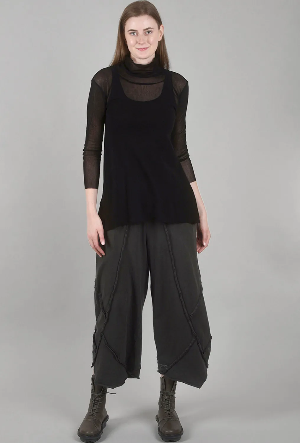 Sale Evie Lou Cotton Mesh Tneck, Black