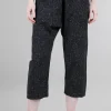 Hot Evie Lou Cotton Slouch Pant, Black Speckle