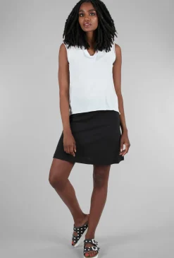 Cheap Evie Lou Cotton Slub Beach Skirt, Black