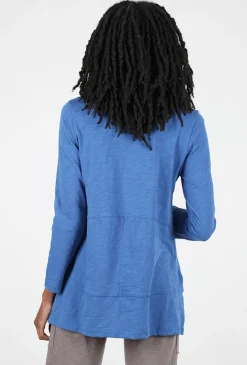 Online Evie Lou Cotton Slub Cowlneck Tunic, Eclipse Blue