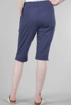 Clearance Evie Lou Cotton Slub Pedal Pusher, Navy