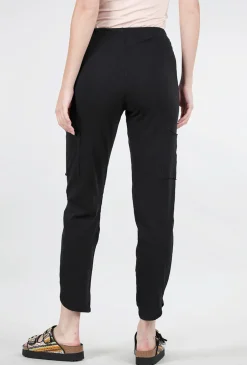 Hot Evie Lou Cotton Slub Pocket Ankle Pant, Black