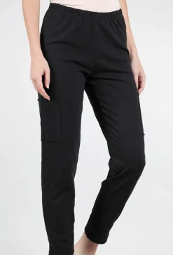 Hot Evie Lou Cotton Slub Pocket Ankle Pant, Black