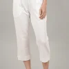 Clearance Evie Lou Cotton Slub Pocket Capri, White