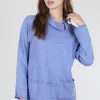 Best Sale Evie Lou Cotton Slub Pocket Pullover, Baja Blue