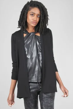Hot Evie Lou Cozy Plush Cardie, Black