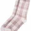 Sale Evie Lou Cozychic Plaid Socks, Cream/Tan