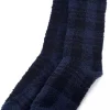 Sale Evie Lou Cozychic Plaid Socks, Indigo/Black