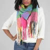 New Evie Lou Crc Scarf, Bright Pink Plaid