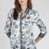 Best Sale Evie Lou Crinkle Cotton Shirt, Tunisia Seaglass