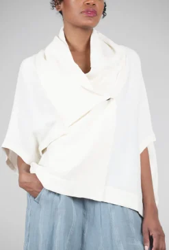 Fashion Evie Lou Crinkle Rib Jacket, Ivory