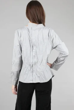Discount Evie Lou Crinkle Tailored Top, Gray