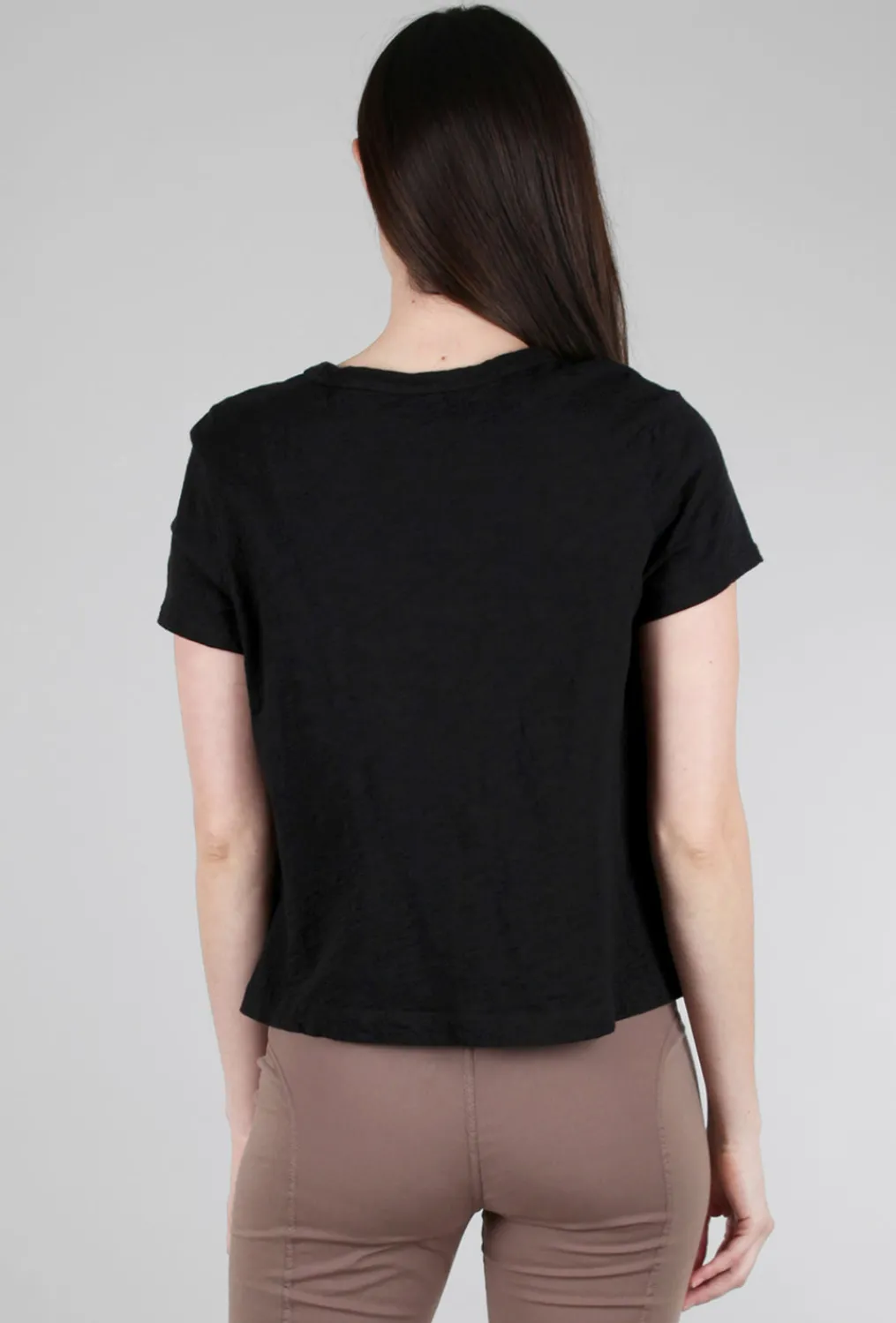 Best Sale Evie Lou Crop Boxy Crew, Black