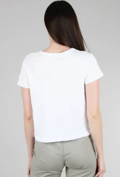 Cheap Evie Lou Crop Boxy Crew, White