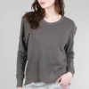 Discount Evie Lou Crop Crew Patches Sweatshirt, Washed Black